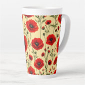 Rote Mohnmuster Milchtasse (Rechte Ecke)
