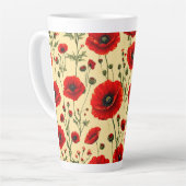 Rote Mohnmuster Milchtasse (Linke Ecke)