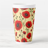 Rote Mohnmuster Milchtasse (Vorderseite)