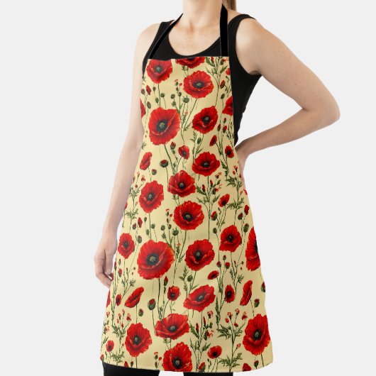 Rote Mohnmuster Schürze (InSitu)