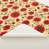 Rote Mohnmuster Sherpadecke (3/4)