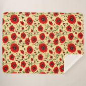 Rote Mohnmuster Sherpadecke (Vorderseite (Horizontal))