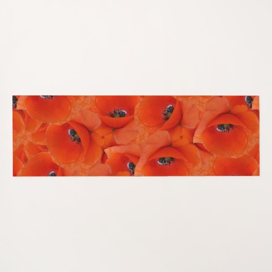 Rote Mohnmuster Yogamatte (Rückseite (Horizontal))