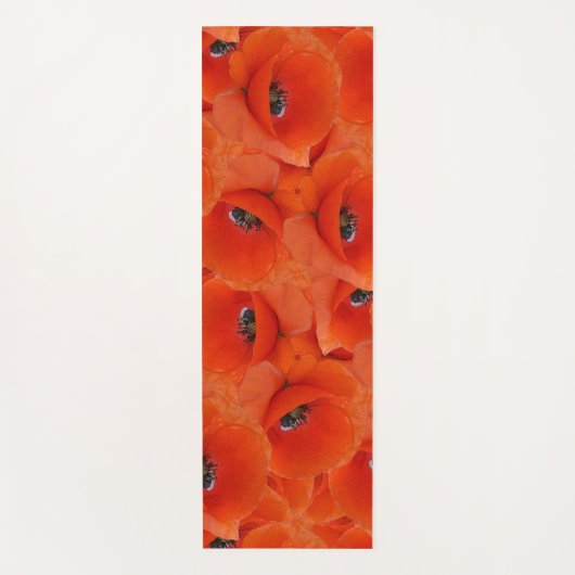 Rote Mohnmuster Yogamatte (Vorderseite)