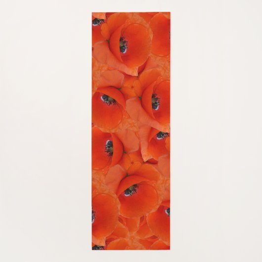 Rote Mohnmuster Yogamatte (Rückseite)