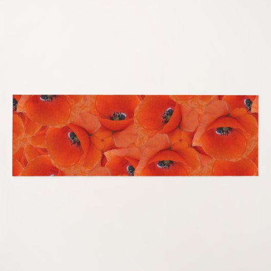 Rote Mohnmuster Yogamatte (Vorderseite (Horizontal))