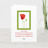 Rote Mohnmutter-Tageskarte Karte (Rückseite)