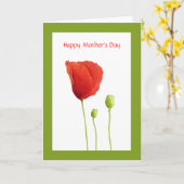 Rote Mohnmutter-Tageskarte Karte (Gelbe Blume)