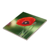 Rote Mohnsamen Keramik Fliese (Seite)