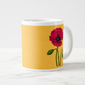 Rote Mohnzeichnung Jumbo-Tasse (Vorderseite Rechts)