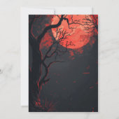 Rote Mond-Gotik-Wald-Hochzeit Einladung (Rückseite)