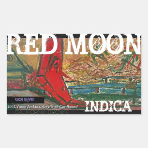 ROTE MOND INDICA RECHTECKIGER AUFKLEBER