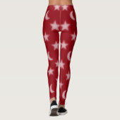Rote Monde und Sternmuster Leggings (Rückseite)