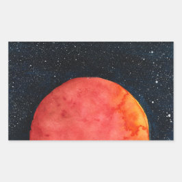 Rote Mondgalaxie-Aufkleber Rechteckiger Aufkleber