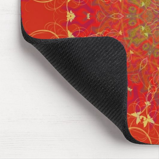 Rote Mondsun-Mandala Mousepad (Ecke)