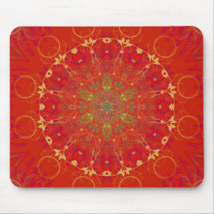 Rote Mondsun-Mandala Mousepad