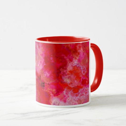 Rote monochromatische Texturen Tasse (VorderseiteRechts)