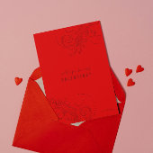 Rote monochrome Wirbel werden mein Valentine sein Einladung