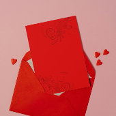 Rote monochrome Wirbel werden mein Valentine sein Einladung