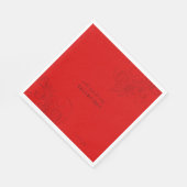 Rote monochrome Wirbel werden mein Valentine sein Serviette (Ecke)