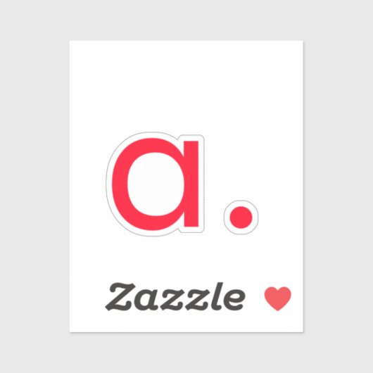 Rote Monogramm Anfangsbuchstaben Modernes Schlicht Aufkleber (Blatt)