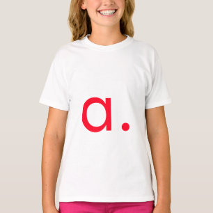 Rote Monogramm Anfangsbuchstaben Modernes Schlicht T-Shirt