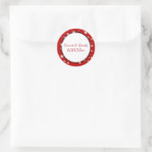 Rote Monogramm-Aufkleber mit Silberstern Runder Aufkleber (Tasche)