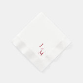 Rote Monogramm einfache weiße Hochzeit geprägt Serviette (Ecke)