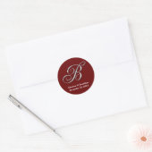Rote Monogramm-individuelle Name der ersten Stufe  Runder Aufkleber (Umschlag)