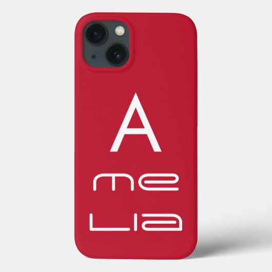 Rote Monogramm Name Personalisiert Modern Case-Mate iPhone Hülle (Rückseite)