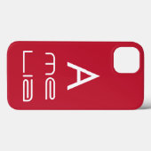 Rote Monogramm Name Personalisiert Modern Case-Mate iPhone Hülle (Rückseite (Horizontal))