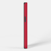 Rote Monogramm Name Personalisiert Modern iPhone Hülle (Rechte Seite)