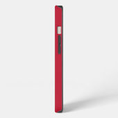 Rote Monogramm Name Personalisiert Modern iPhone Hülle (Linke Seite)