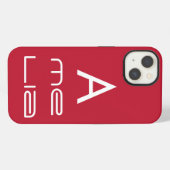 Rote Monogramm Name Personalisiert Modern iPhone Hülle (Rückseite (Horizontal))
