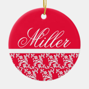 Rote Monogramm-Verzierung Keramikornament