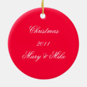 Rote Monogramm-Verzierung Keramikornament (Hinten)
