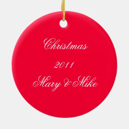 Rote Monogramm-Verzierung Keramikornament (Hinten)