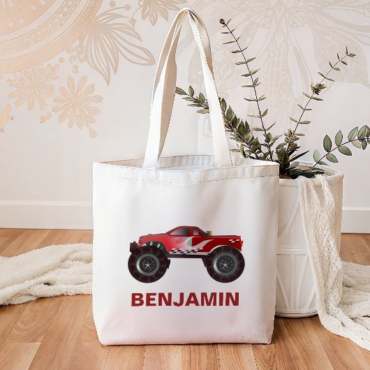 Rote Monster-LKW-Kinder Tragetasche