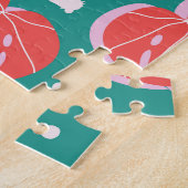Rote Monstera: grünes tropisches Muster Puzzle (Seite)