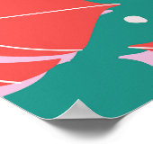 Rote Monstera: tropisches Muster Poster (Ecke)