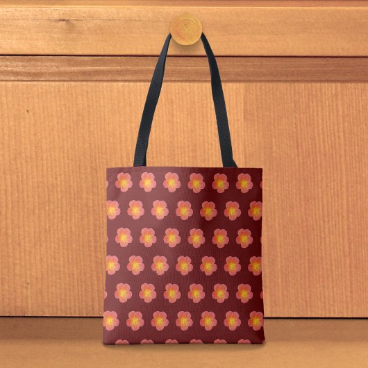 Rote Moosrosen-Tasche mit nahtlosem Muster Tasche