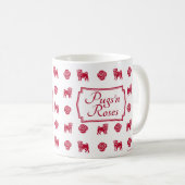 Rote Mops und Rose Kaffeetasse (VorderseiteRechts)