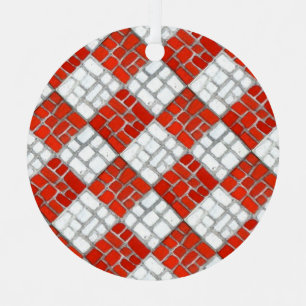 ROTE MOSAIK-Metallkreisor ornament Aus Metall