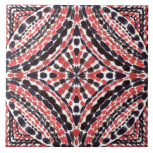 Rote Mosaike, handgemalt Fliese