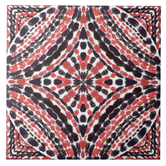 Rote Mosaike, handgemalt Fliese (Vorderseite)