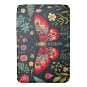 Rote Motte im Nachtgarten Badematte (Vorderseite Vertikal)