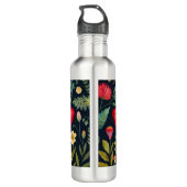 Rote Motte im Nachtgarten Edelstahlflasche (Rückseite)