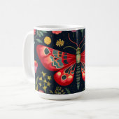 Rote Motte im Nachtgarten Kaffeetasse (Vorderseite Links)