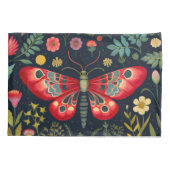 Rote Motte im Nachtgarten Kissenbezug (Rückseite)