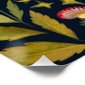 Rote Motte im Nachtgarten Poster (Ecke)